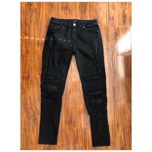 Jackson Distressed Tapered Slim Fit Stretch Jeans
